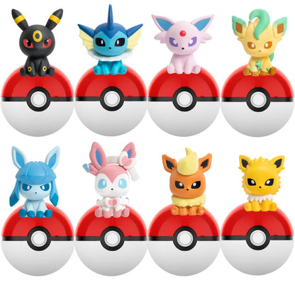 Pokemon Anime Poke Ball Action Figures Sylveston Umbreon Gengar Mini Dolls FUNISM Original Genuine Model Car Ornament Toys Gift