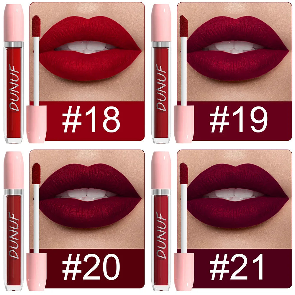 25 Color Velvet Matte Lipstick Liquid Waterproof Sexy Red Matte Lip Glaze Non-Stick Halloween Makeup Not Easy To Fade Lip Gloss