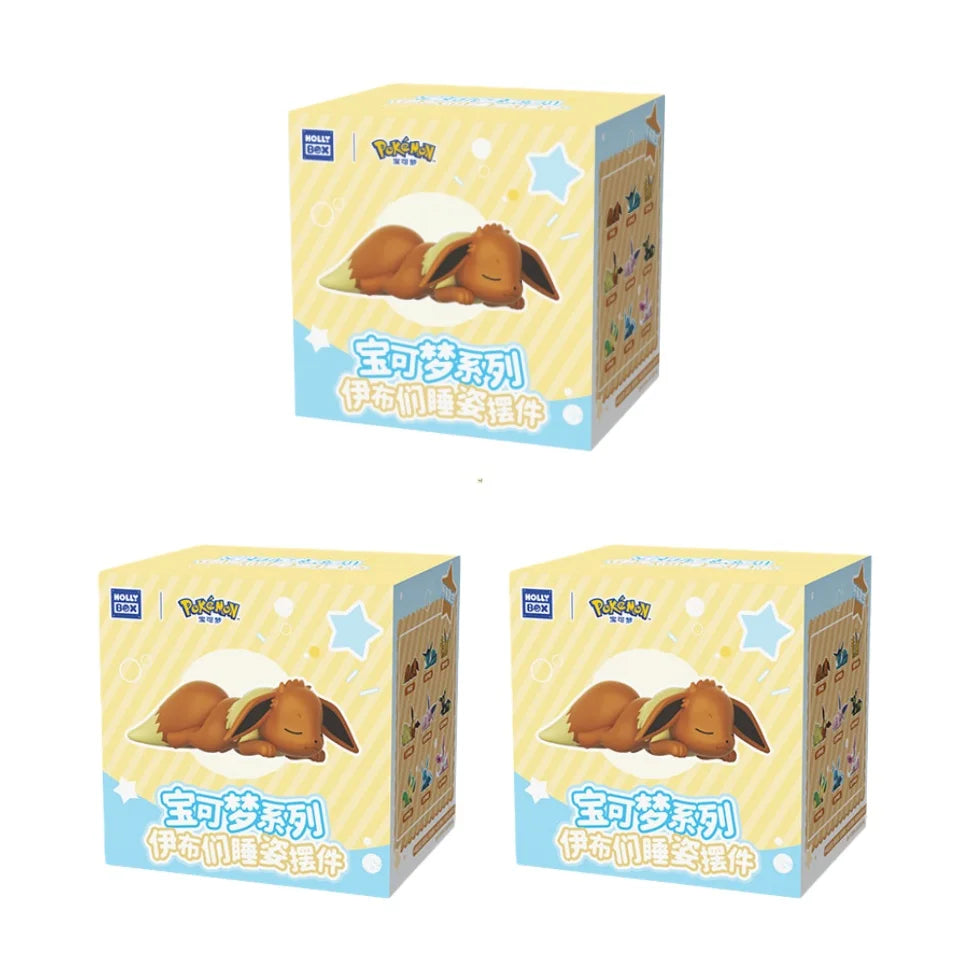 New In Stock Pokemon Eevee Sleeping Position Series Blind Box Sylveon Umbreon Flareon Jolteon Anime Desktop Decoration Model Toy