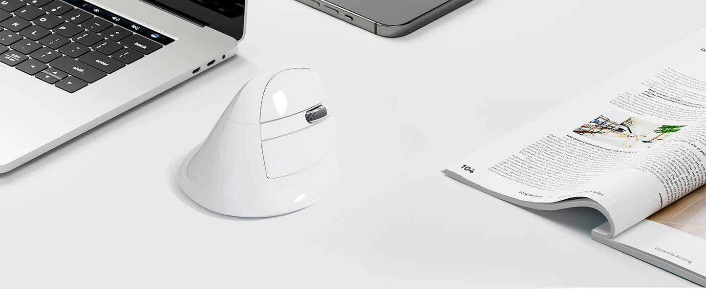 Delux M618 Mini Ergonomic Mouse Gaming Wireless Vertical Mouse Bluetooth 2.4GHz Rechargeable 4000dpi Silent Mice for Office