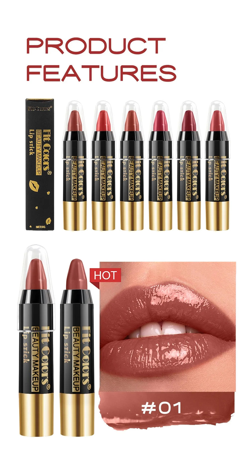 Tint Crayon Lipstick Moisturizing Bright Surface Lipsticks Velvet Non Stick Cup Waterproof Lip Stick Hydrating Gloss Lips Makeup