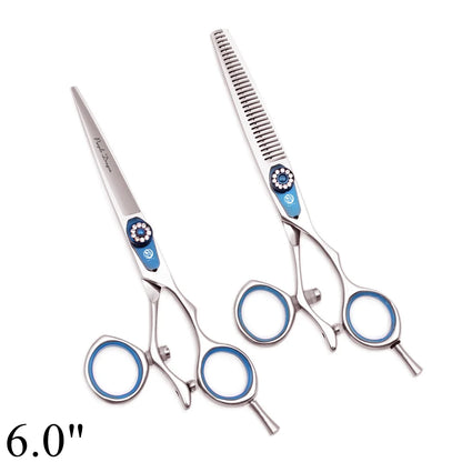 Professional Hairdressing Scissors 5.5" 6" Purple Dragon JP 440C Swivel Thumb Hair Cutting Scissors Barber Thinning Shears Z9019