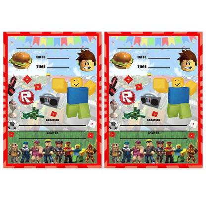 Roblox Birthday Party Invitation Cards (8pcs)