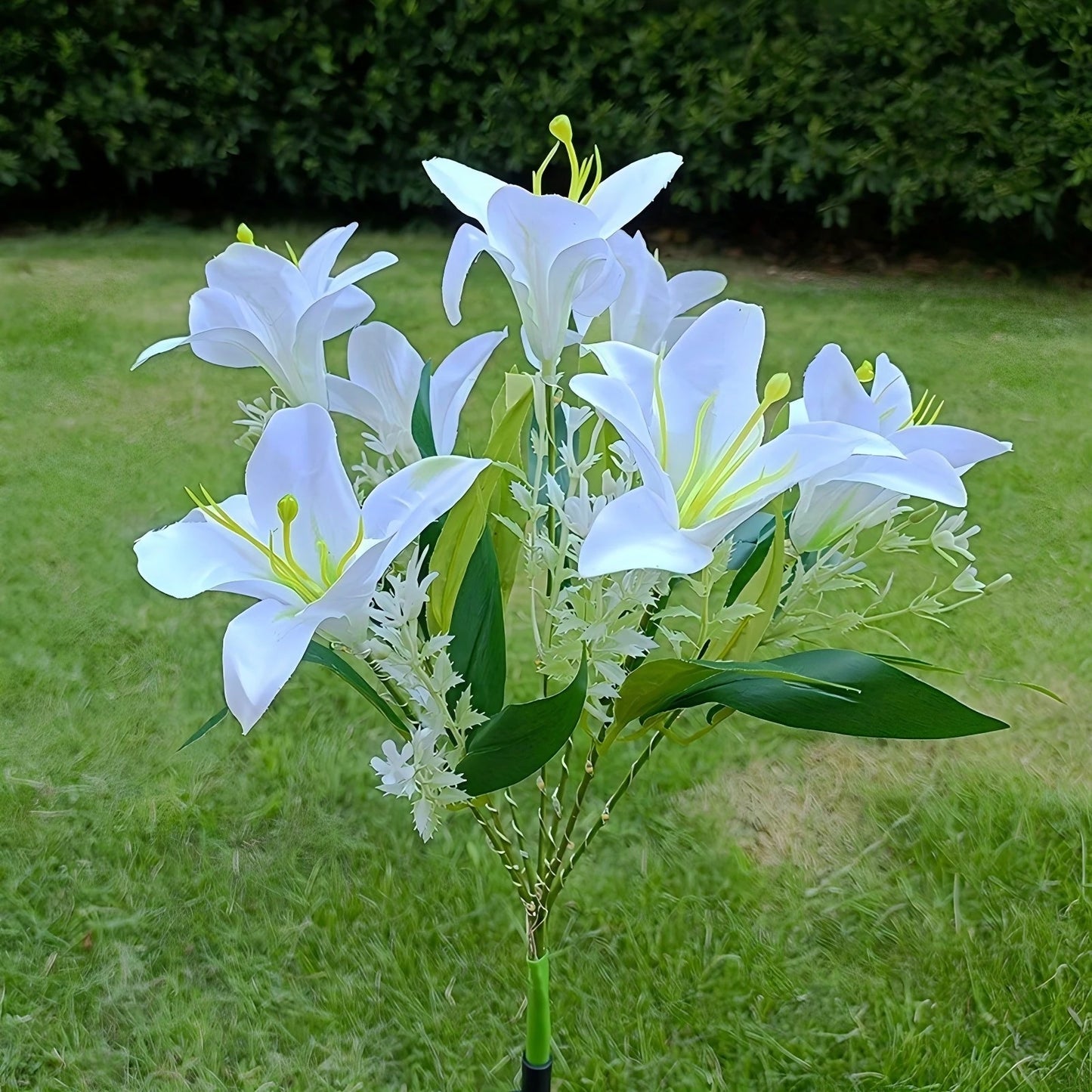 Auto Solar Lily Garden Lights (7 Heads) - Waterproof LED Outdoor Flower Decor for Yard, Pathway, Camping, Wedding | Ground Spike