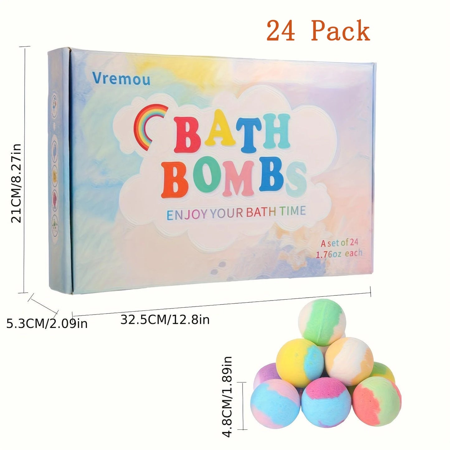 15Pack/24Pack Bath Bombs for Kids with Surprise Inside, Natural Organic Kids Bubble Bath Fizzy for Girls Boys