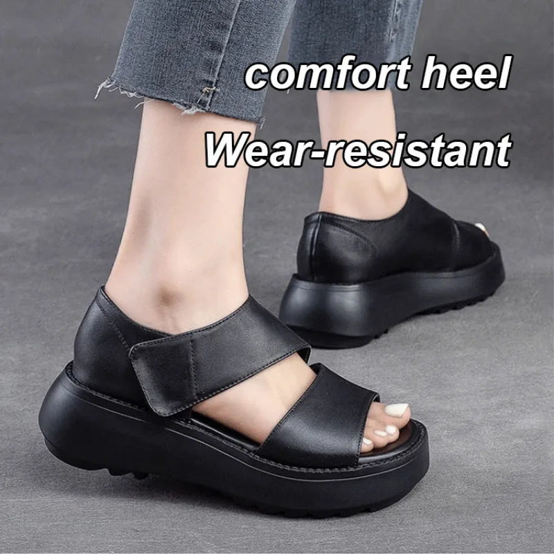 Women's Soft Muffin Sandals Breathable Retro Roman Sandals Thick Bottom Roman Women's Sandals