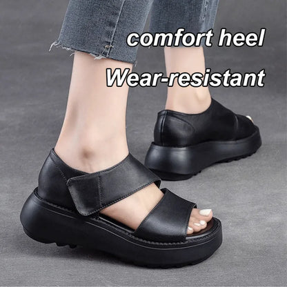 Women's Soft Muffin Sandals Breathable Retro Roman Sandals Thick Bottom Roman Women's Sandals