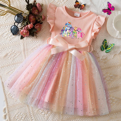 Official My Little Pony "Rainbow Magic" Princess Dress: Lavender Ribbed Bodice & Sequin Tulle Tutu