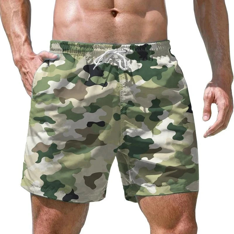 Camouflage Military Beach Shorts Men 3D Print Army Veteran Board Shorts Quick Dry Swimsuit Swim Trunks Cool Soldiers Ice Shorts