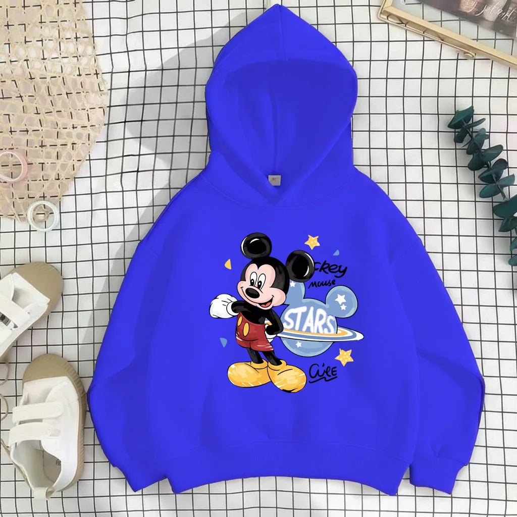 Spring New Style Boys Hoodes Sweatshirts Children's Thin Breathable Long Sleeve Tops Kids Casual Pullover Mickey Printed