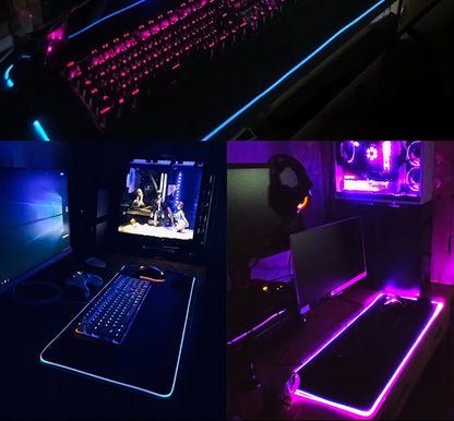 ONE PIECE Zoro RGB Mouse Pad Anime Carpe Large PC Gamer Computer LED Mausepad Keyboard Gaming Accessories Backlight Desk Mat XXL