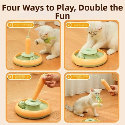 Multifunctional Electric Cat Toy Sturdy Design Self Rotating Interactive Cat Toy Reusable Self Rotating Teaser