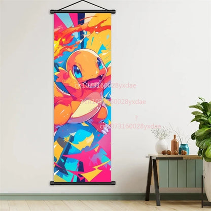 Printed Poster Anime Wall Artwork Gengar Pictures Charizard Painting Canvas Pikachu Hanging Scrolls Home Room Decor