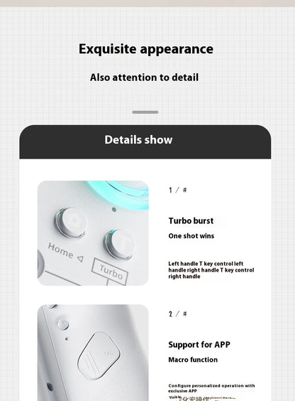 Aolion J20 Knight Wireless Gamepad with Left And Right Switch Hall Joystick Motion Sensing Custom For NS Joycon Game Accessories