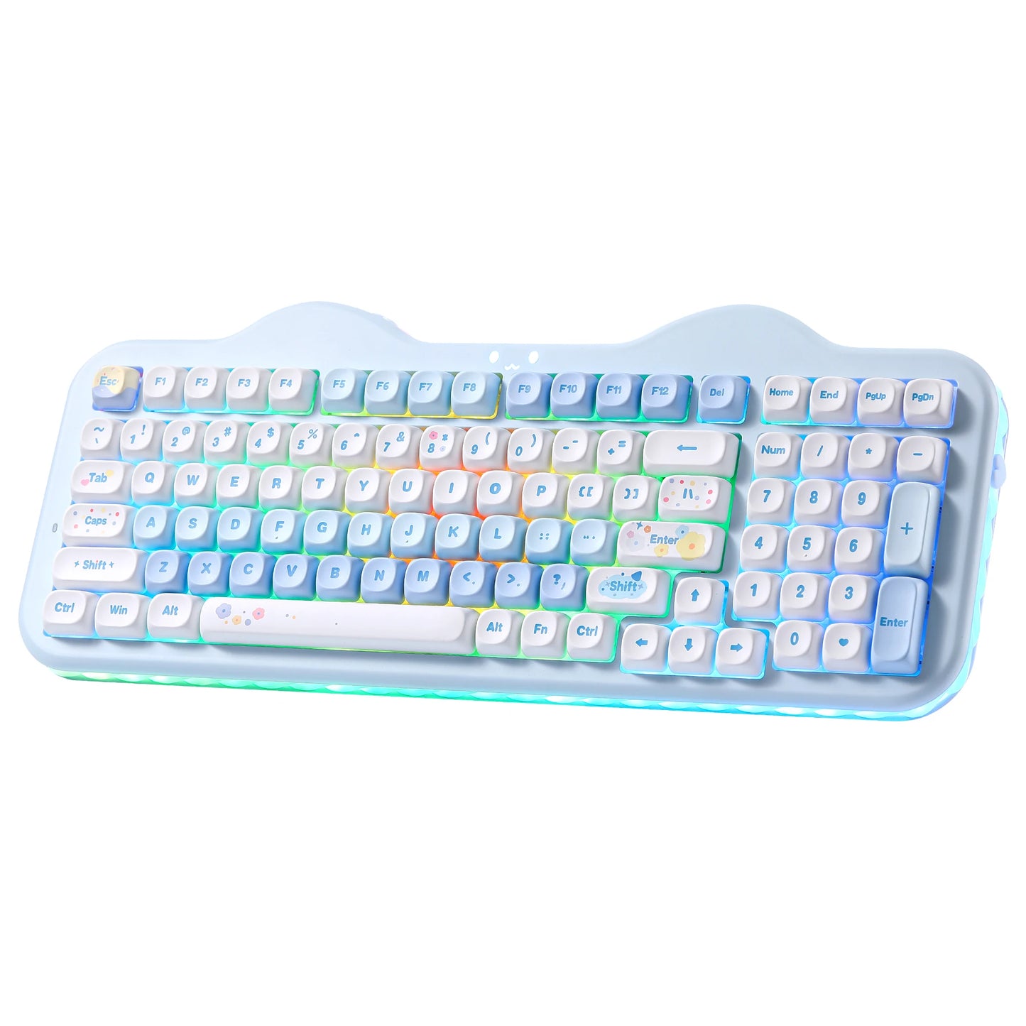 YUNZII C98 Wireless Mechanical Keyboard, 99-Key Hot Swap Gasket Keyboard with Numpad, Custom RGB Backlight,Cute Keeb for Win/Mac