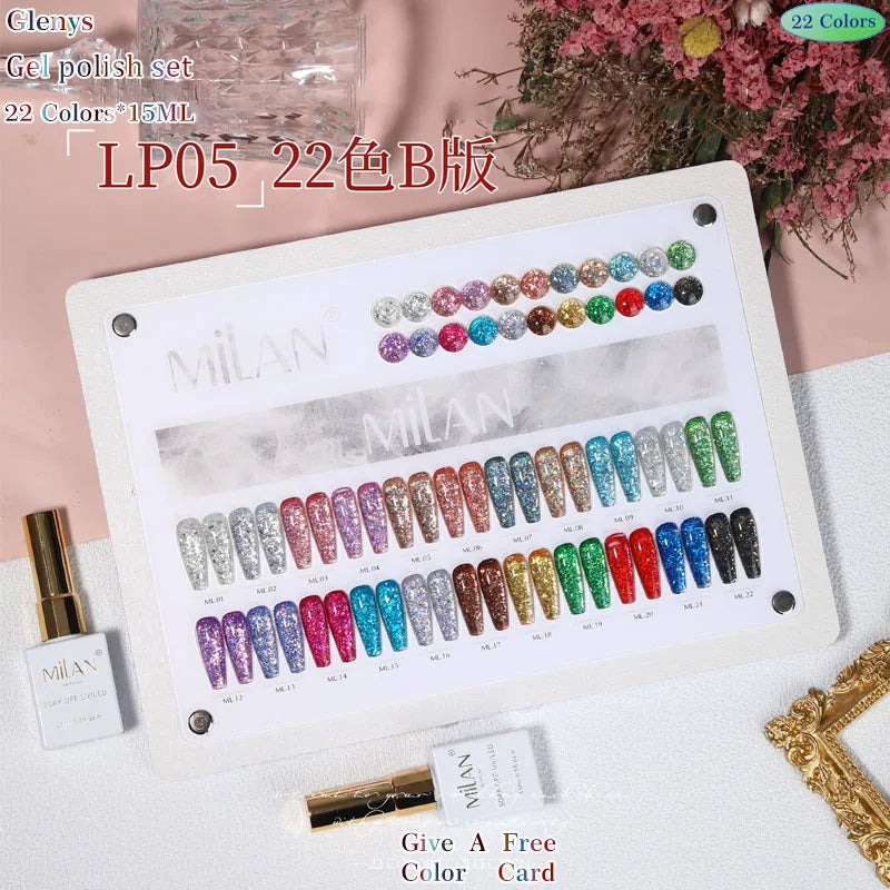 Glenys 22 color series nail polish glue, full network popular color, full immersion gel nail salon, nail art varnish set