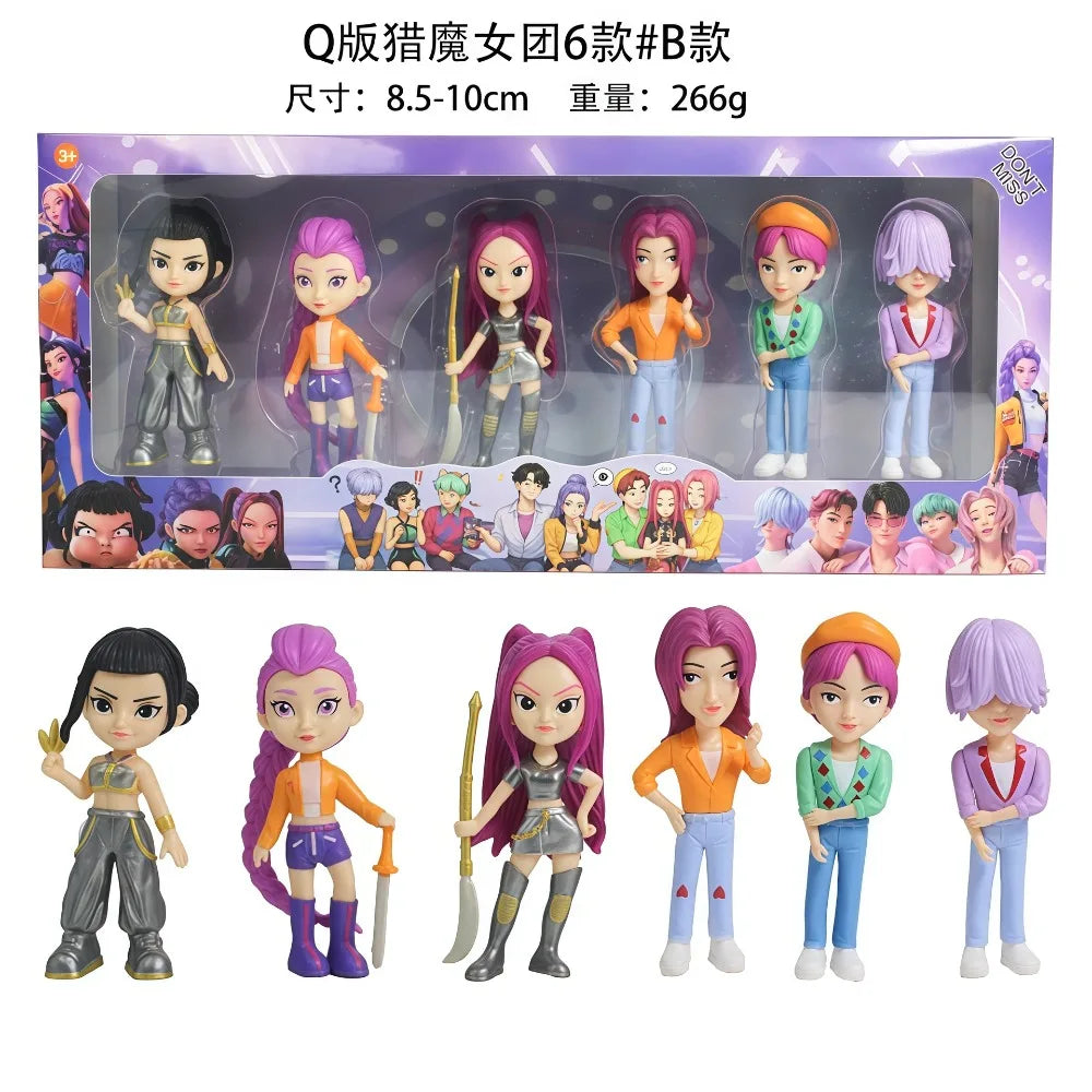K-Pop Idol "Tiger Star" Chibi Action Figures: 6-Piece Hunter Anime Collectible Set