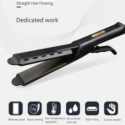 Hair Straightener Four-gear Temperature Adjustment Ceramic Tourmaline Ionic Flat Iron Hair Straightener For Women Widen Panel