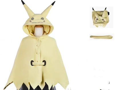TAKARA TOMY Pokemon Mimikyu Cosplay Costume Anime Cartoon Cute Women Kigurumi Cloak Dress Halloween Outfit Cloak for Adult
