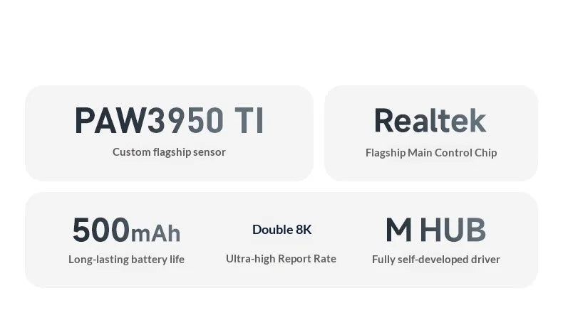 MCHOSE A7X Ultra Magnesium Alloy Wireless Mouse Game E-sports Bluetooth third mock examination PAW3950TI Lightweight