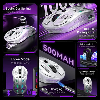 Lenovo Tri-mode Wireless Bluetooth Mouse Lightweight Computer Rgb Illuminated Gaming Mouse Portable Tablet Universal Mouse