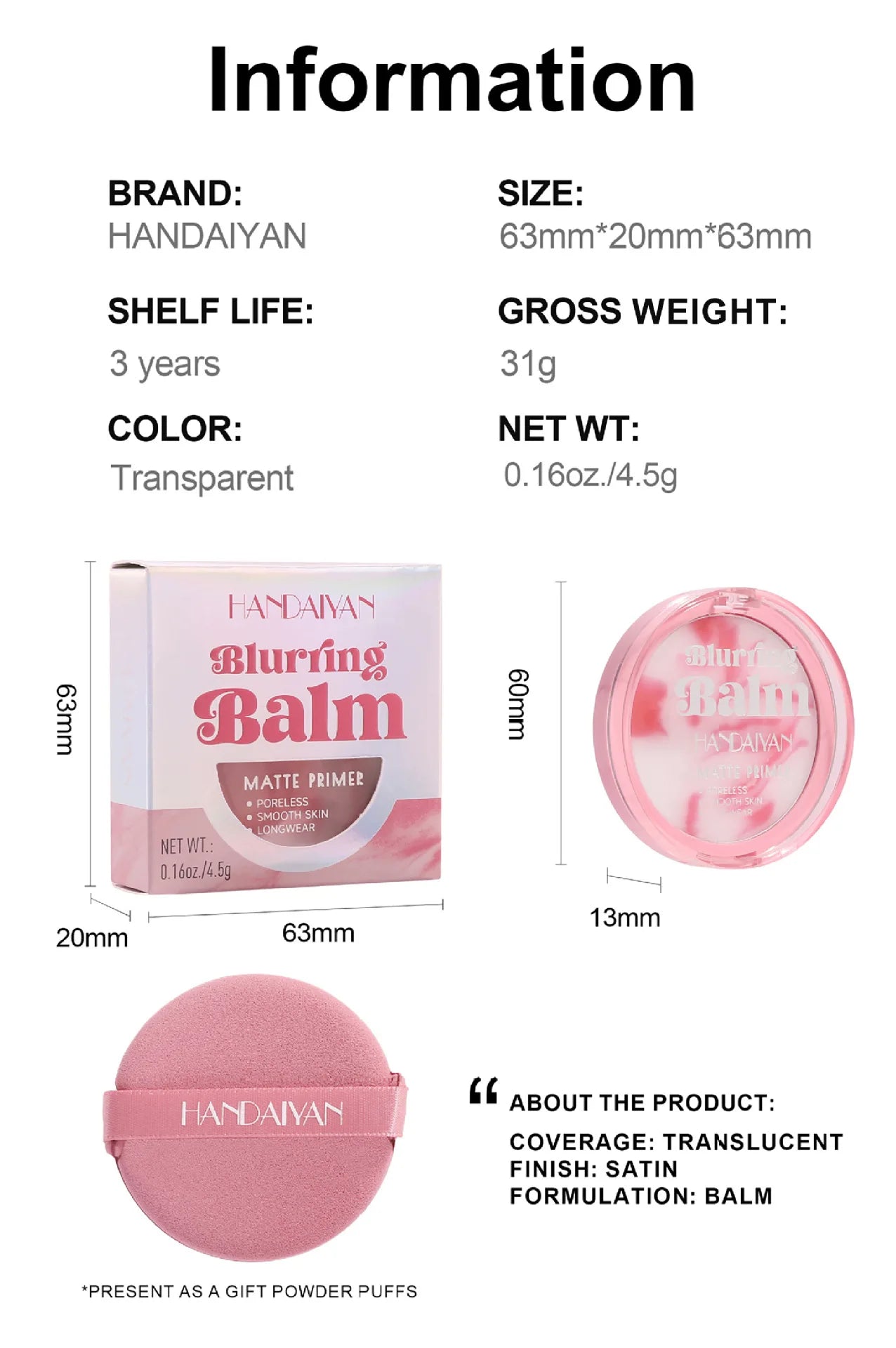 HANDAIYAN Professional Face Concealer Cream | Natural Plant-Based Full Coverage