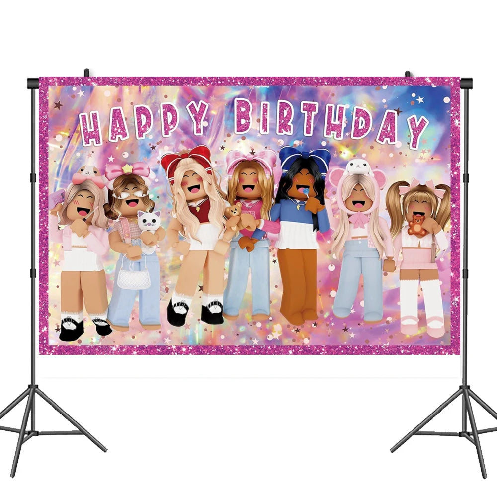 Pink Roblox Birthday Set 🎉🤖