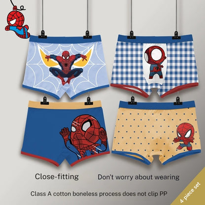 4-Piece Set Pikachu Boys' Underwear Pure Cotton Children'S Flat Corner Pants Summer Thin Spring Cartoon Cute Shorts