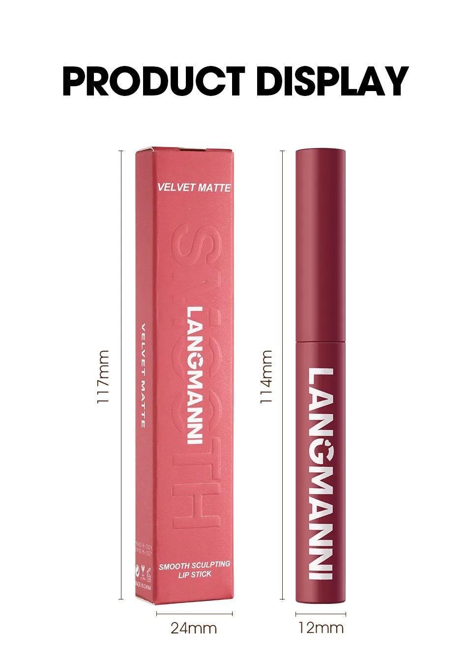 12 Color Matte Lipstick Pencil Waterproof Long Lasting Non-Stick Cup Lip Stain Tint Cosmetic Nude Lipstick Pen Makeup Maquillage