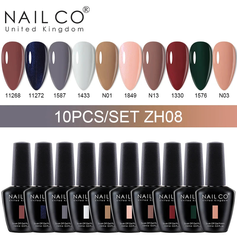 NAILCO 15ml 30/20/10pcs/Set UV Gel Nail Polish Semi Permanent Esmalte Vernis LED Gel Varnish Soak Off Nail Art All For Manicure