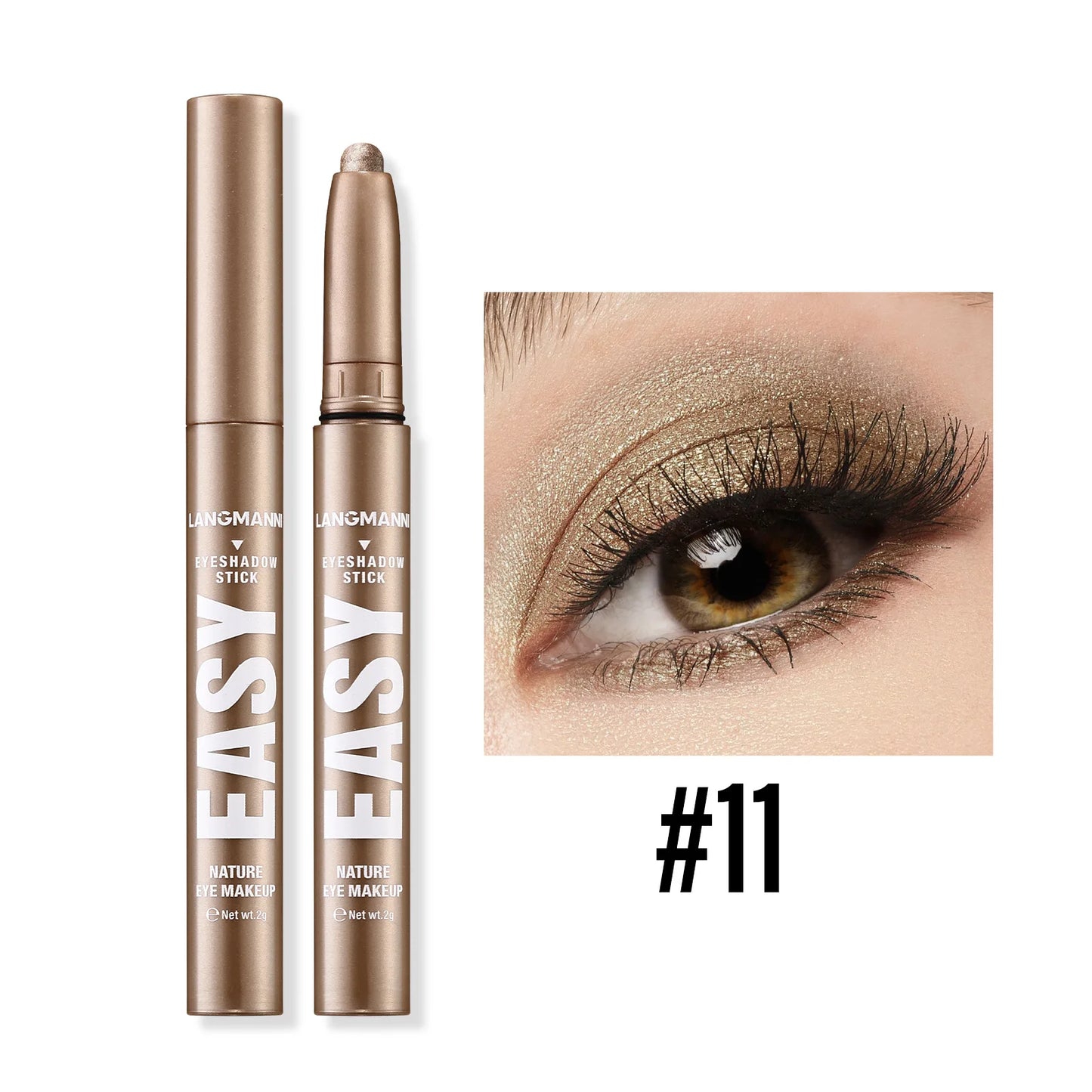 Pearlescent Matte Eyeshadow Pencil Waterproof Smoky Glitter Highlighter Pen Black Brown Makeup Tool Creamy Smooth
