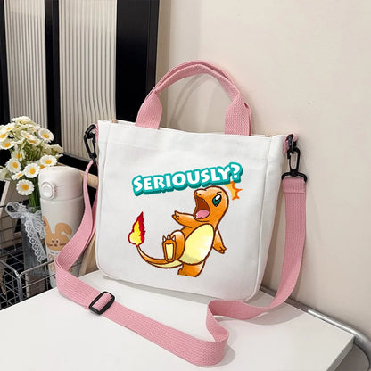 Pokémon Handbag Cartoon Children's Shoulder Bag Boys Girls Tote Bag Child Canvas Handbags Anime Crossbody Bag New Kids Gifts