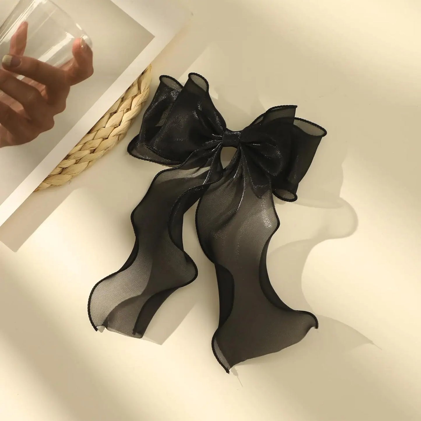 Embroidered Lace Hair Bow.