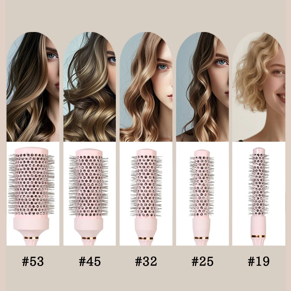 Round Blow Dry Brush Professional Curly Hair Hot Cylinder Comb Suitable for Fashionable Curly Roller Hair Styling Accessories