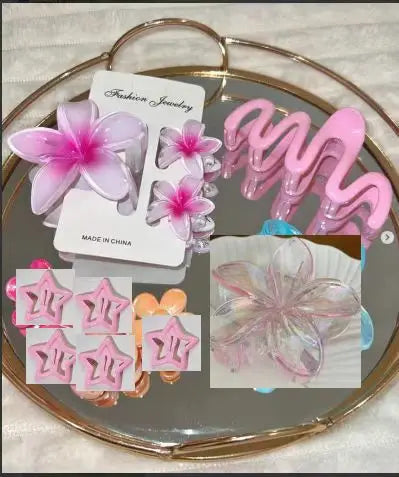 Gradient Flower Hair Clips.