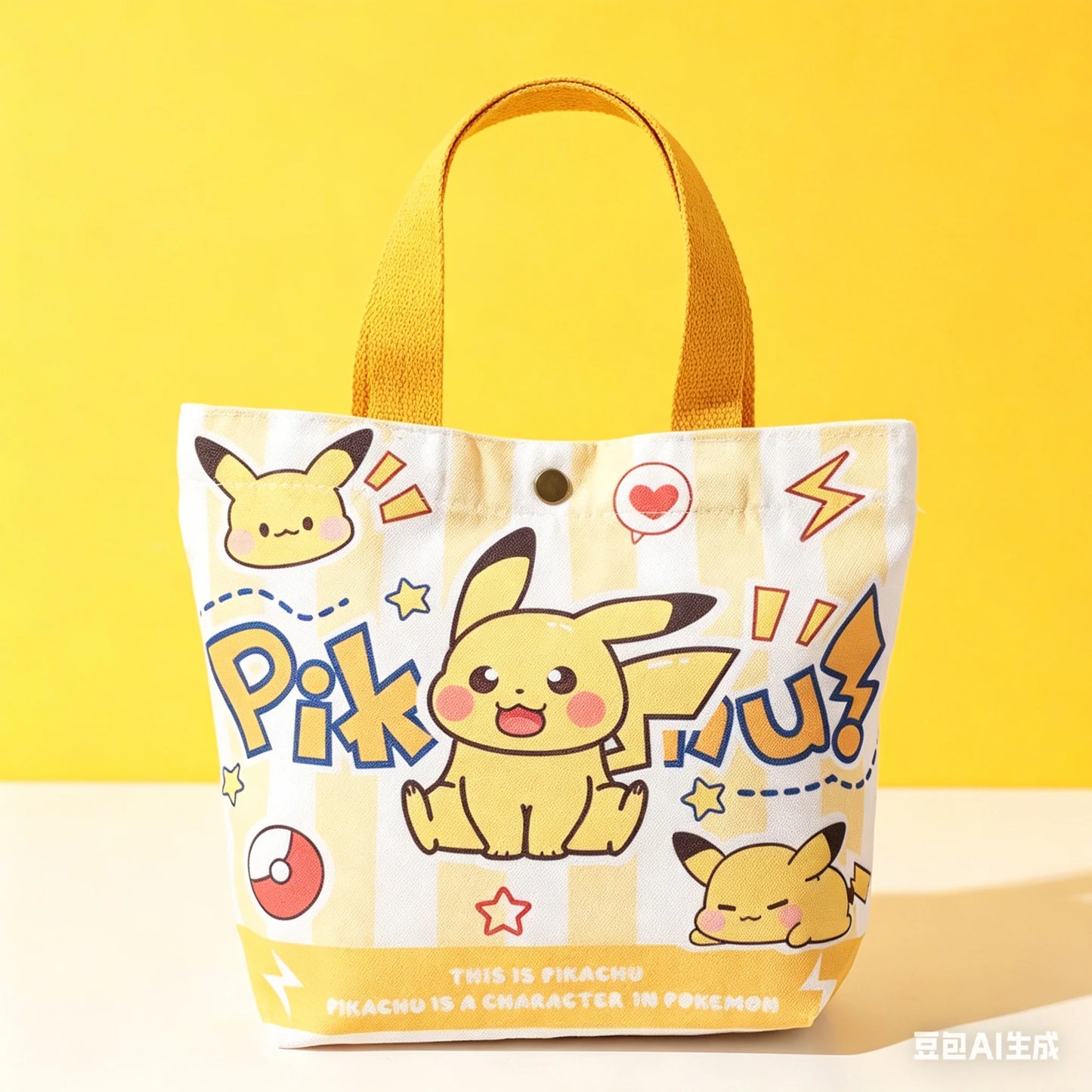 Cute Pokemon Pikachu Canvas Tote Bag Cartoon Anime Shopping Bag Reusable Lightweight school Portable Bag Daily Travel Gift Bag