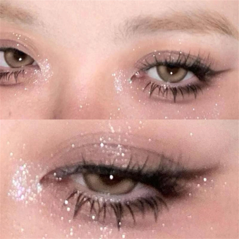 Metallic Glitter Eyeshadow Cream Sparkling Mousse Shimmer Highlighter Pressed Pigments Punk Purple Pearlescent Eyeshadow Palette