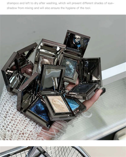 Metallic Glitter Eyeshadow Cream Sparkling Mousse Shimmer Highlighter Pressed Pigments Punk Purple Pearlescent Eyeshadow Palette
