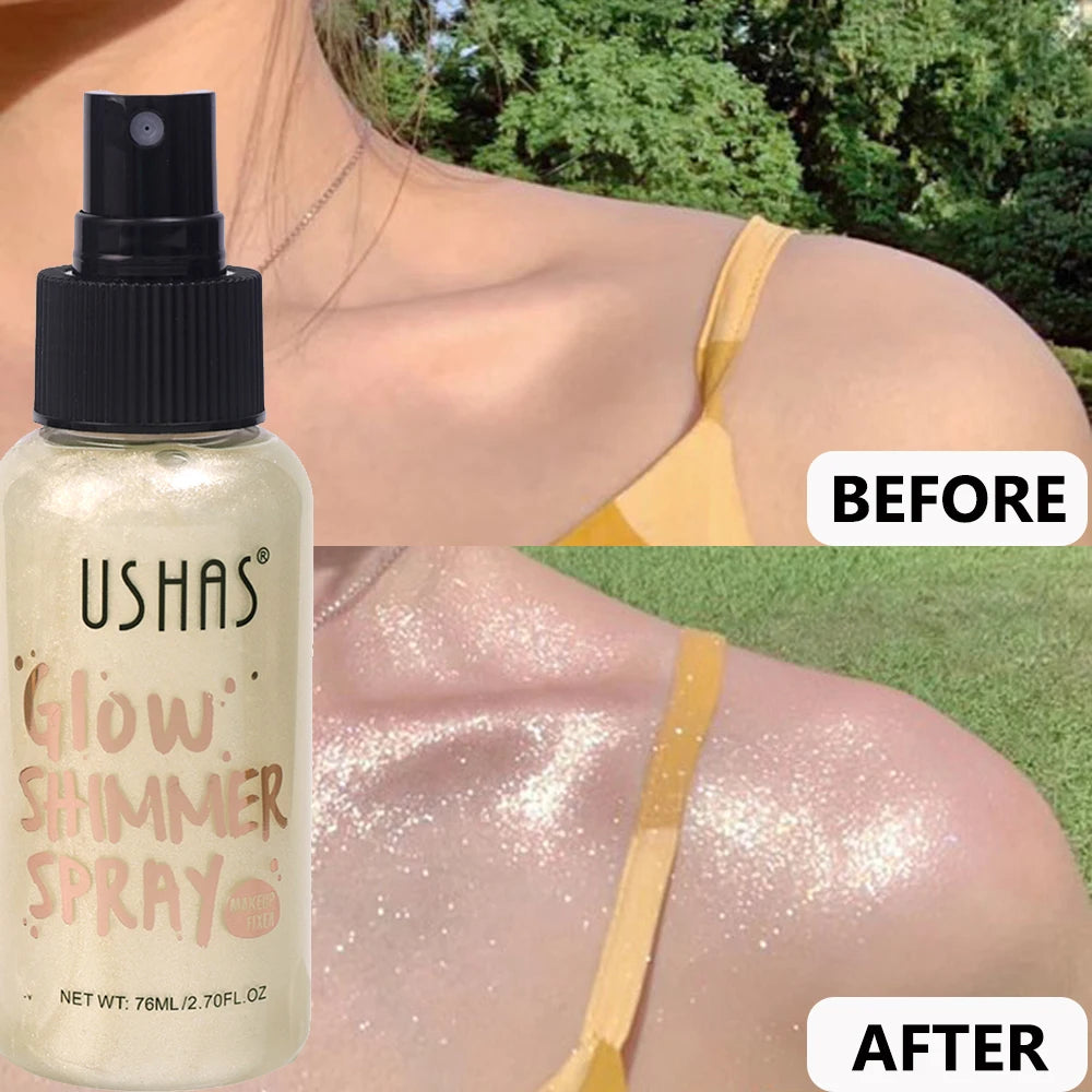 Liquid Face & Body Shimmer Highlighter | 76ml Glow Illuminator & Long-Lasting Oil-Control