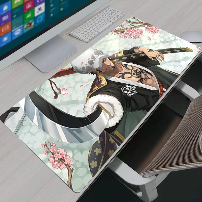 One Piece Trafalgar D Water Law  Gaming Mouse Pad Gamer Computer HD Mousepad XXL Keyboard Pad Carpet Non-Slip Office Mouse Mats