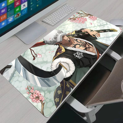 One Piece Trafalgar D Water Law  Gaming Mouse Pad Gamer Computer HD Mousepad XXL Keyboard Pad Carpet Non-Slip Office Mouse Mats