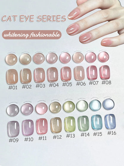 ZH Super Bright 12 Constellations Cat Eye Gel Nail Polish 2025 New Autumn Winter Whitening Glass Bead Nail Art Nail Supplies