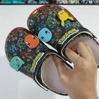 2026 New Pokemoned Hole Sandals Pikachu Squirtle Charmander Slippers Sandals Kawaii Anime Home Beach Shoes Summer Slippers