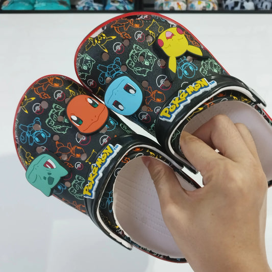 2026 New Pokemoned Hole Sandals Pikachu Squirtle Charmander Slippers Sandals Kawaii Anime Home Beach Shoes Summer Slippers
