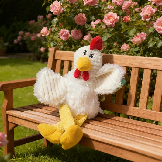Pet Bite-Resistant Plush Interactive Toy with Sound, Cartoon Rooster Design, Suitable for Large, Medium, and Small Pets Such as Cats and Dogs, Double-Layer Fabric, Built-In Airbag
