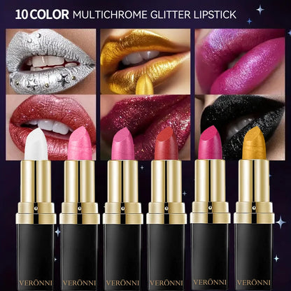 High Pigmented Shiny Lipstick,Stain Resistant,Long-Lasting,Glossy Waterproof Lipstick Shimmering Makeup Valentine'S Day Gift
