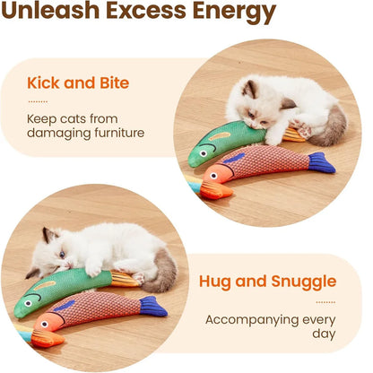 3 Pack Catnip Saury Shaped Cat Toys, Plush Soft Toys for Kittens Indoor, Durable Kitten Exercise and Play Toysnd Play Toys