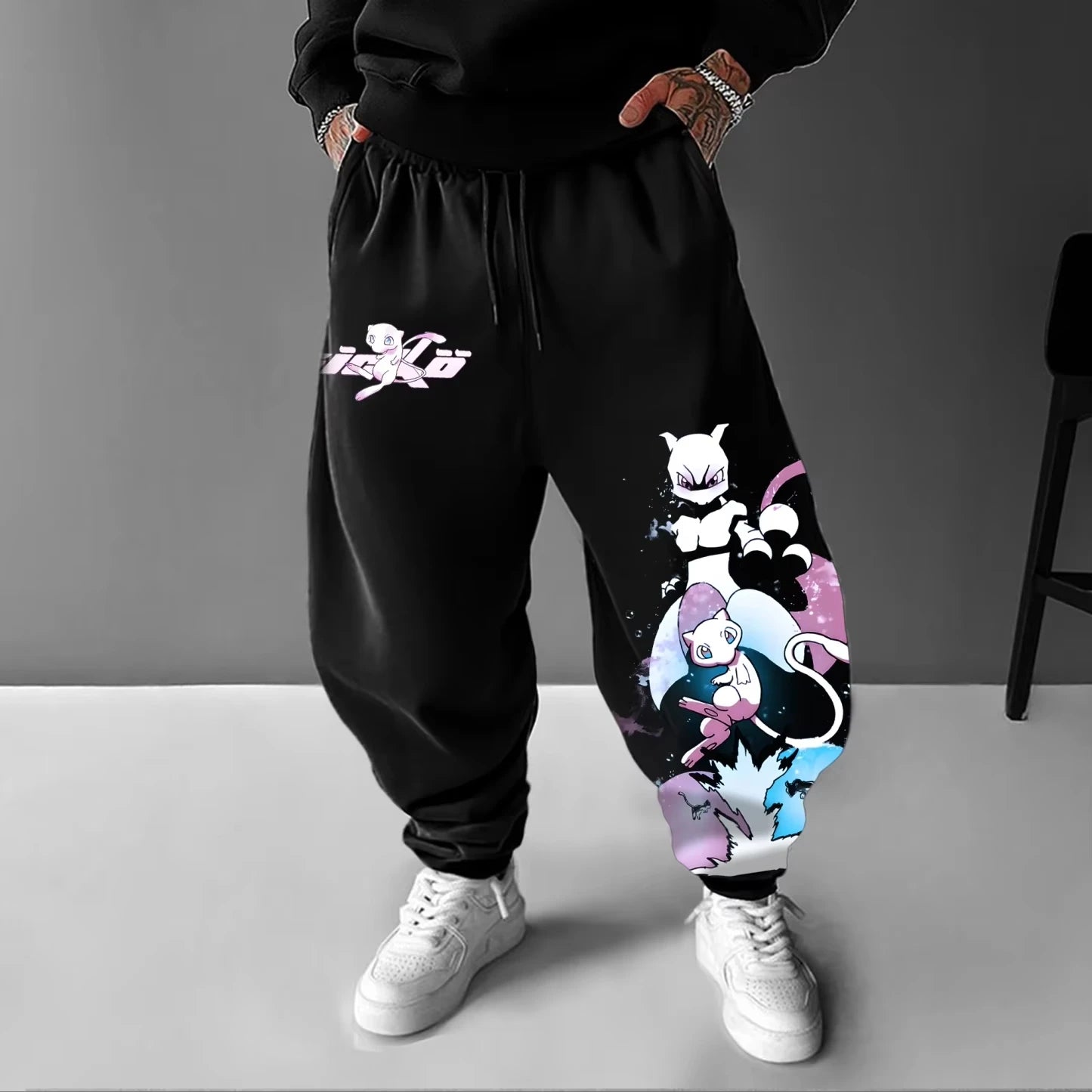 Pokémon Anime Peripheral Sweatpants American Street Hip Hop Sports 2025 Summer/Autumn Men's and Women's Cotton Tie Trousers