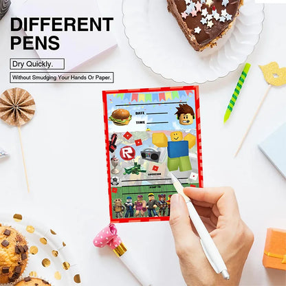 Roblox Birthday Party Invitation Cards (8pcs)