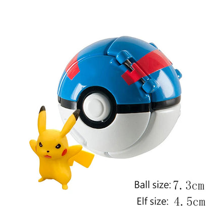 25 Styles Pokeball Figure Anime Figure Pokemon Elf Ball Toy Action Model Pikachu Mewtwo Charmander Kids Birthday Gifts Toys